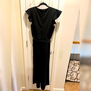 Black Dressy Jumpsuit w/ Ruffle Sleeve